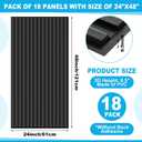 Nuanchu 18 Pack 4x2 FT 3D Slat Wall Panels Large PVC Fluted Panel Decorative Cuttable Glue up Drop Ceiling Tiles for Interior Wall Art Living Room Bedroom Bathroom TV Background Studio(Black)