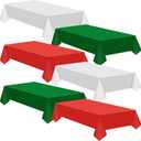 Juexica 24 Pcs Christmas Disposable Plastic Tablecloth 54" x 108" Waterproof Table Cover Plastic Table Cloth Forfor Christmas Family Gathering Dining Banquet Party Decoration (Red,Green,White)