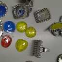 Assorted Colors Plastic Jewel Ring - 1"x1" (16 Count) | Perfect Novelty Accessories for Kids, Party Favors & Fashion-Forward Fun