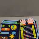 Busy Book for Toddlers - Montessori Busy Board with Sensory Activities for Learning Fine Motor Skills, Travel Toys for Toddlers for Airplane, Car. for Boys and Girls. (Navy Blue)