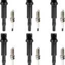UF592 Set of 6 Ignition Coil Packs & Spark Plugs Compatible with 2006 2007 2008 2009 2010 BMW 128i 328i 330i 528i 530i X3 X5 Z4 3.0L Replace# 0221504470, 12137594937, 12137562744, 12137571643