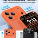 for iPhone 17 Pro Case, [Ribbed Non-Slip Sides] [Military-Grade Drop Protection] [Full Camera Protection] Anti-Yellow Soft-Touch Shockproof Slim Phone Case for iPhone 17 Pro, Orange