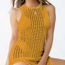 Bsubseach Womens Swimsuit Crochet Cover Up Sleeveless Bikini Swimwear Bathing Suit Beach Dress
