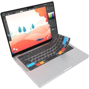 JCPal Adobe Illustrator Shortcut Guide Keyboard Cover for Apple MacBook Pro 14 inch / 16 inch (M1M5), MacBook Air 13 inch / 15 inch (M2M5) and MacBook Neo (USLayout)