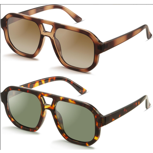 livho Trendy Polarized Square Aviator Sunglasses Women Men Square Eyewear Frame, Retro Sun Glasses for Women Men 2025 Shades