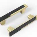 Haliwu 20 Pack Black and Gold Cabient Handles 2 Tone Drawer Handles Black and Brushed Gold Cabinet Pulls 3-3/4 inch Dresser Hardware and Drawer Pulls Square Kitchen Cabinet Hardware Zinc Alloy (3-3/4 inch/(96mm)-hole centers spacing)