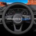 Deer Route Custom-Fit for Porsche Steering Wheel Cover, Premium Leather Car Steering Wheel Cover with Logo, Non-Slip, Breathable, for Porsche Accessories (B-Style,for Porsche)