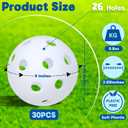 30 Pack Practice Baseballs For Hitting, 2.8 Inch Plastic Soft Baseballs for Practice Lightweight Soft Ball With Mesh Bag, Hollow Training Softball for Indoor Outdoor Sport Pitching Batting, White