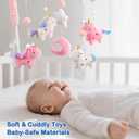 Unicorn Baby Crib Mobile for Girls with Music Box (100+ Lullabies), Rotating Plush Crib Toys for Newborns, Infant, Baby Shower Gift