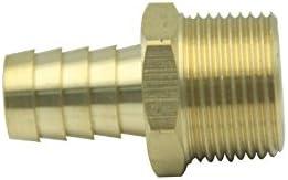 LTWFITTING No Lead Brass Barbed Fitting Coupler/Connector 5/8" Hose Barb x 3/4" Male NPT Fuel Gas Water (Pack of 5)