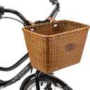 Bike Basket, Handmade Rattan Bicycle Baskets, Front Bike Baskets for Women’, Retro Style Bike Baskets for Adult Bikes (Brown) 9"D x 7.5"W x 9"H