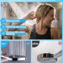 Premium Rainfall Shower Head High Pressure with Handheld Spray Combo, 10" Square Rain Shower System, Anti-Clog Nozzles, 304 Stainless Steel & Brass, Flexible Extension Arm, Showerhead for Bathroom