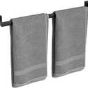 Matte Black Towel Bar, 24 Inch Bathroom Towel Rack, Towel Holder Wall Mounted, Square Base Thicken SUS304 Stainless Steel Towel Rod Modern Home Decor (Total Length 26-Inch)