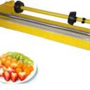 Hand Film Wrapping Machine, Manual Cling Film Packaging Machine, Commercial Film Dispenser for Fruit Vegetable Packaging in Supermarket Retail Stores (Yellow)