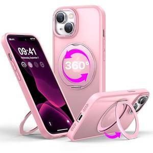 2 Pack QTlier case for iPhone 14promax, 360 Rotatable Ring Stand, Raised Camera Frame, Shockproof with MagSafe Pink