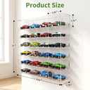 JUESHA Acrylic Display Case for Hot Wheels Storage 1/64 Scale, 6 Levels 24 Slots Toy Cars Showcase Wall Mount or Desktop, Clear Display Organizer for Diecast Matchbox Model Car Tabletop