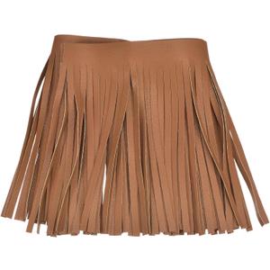 uxcell 1 Yard 12 Inch PU Faux Leather Fringe Trim Double Side Leather Sewing Tassel Fringe for DIY Sewing Dress Crafts Skirt Decoration, Brown