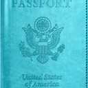 Passport and Vaccine Card Holder Combo with Vaccine Card Slot, Passport Wallet, Passport Cover/ Case for Women and Men(AK-turquoise)