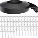 Landscape Edging 4 Inch Tall 150FT with 160Pcs Metal Spikes, Plastic Garden Edging Border Landscape Edging Border Lawn Edging for Landscaping, Flower Bed, Yard (Black)