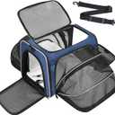 Premium Pet Carrier  Dog & Cat Travel Bag, Airline Approved, Soft-Sided Design for Small to Large Pets, TSA Compliant, Expandable & Collapsible (Blue)