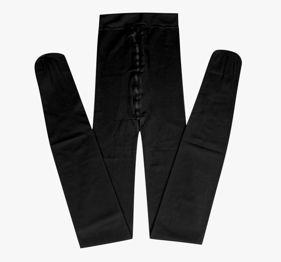 Women's High Waisted Stretchy Tights Sheer Reflective Shiny Silk Shaping Dance Stockings Tights Bright Sheer Leggings S Black