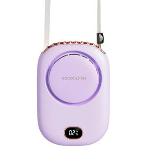 Portable Neck Fan, Mini Small Personal Handheld Fan USB Rechargeable 3 Speed for Girls Boys Woman Eyelash Travel Home Office Outdoor (purple)