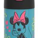 THERMOS FUNTAINER Water Bottle with Straw - 12 Ounce - Kids Stainless Steel Vacuum Insulated Water Bottle with Lid, Minnie Mouse