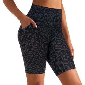 GROTEEN 8'' Biker Shorts Women with Pockets - High Waisted Tummy Control Yoga Workout Running Gym Spandex Shorts (Black, XL)