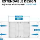 Marbrasse Expandable Desk Drawer Organizer, Mesh Drawer Organizer Tray with 10 Adjustable Compartments, Desk Organizers and Accessories for Office Supplies (Longer Expandable Drawer Organizer-W)