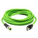 M12 to RJ45 Industrial Ethernet Cable Automation Systems Interconnect M12 4 Pin D Code Male to RJ45 Male Shielded Cable Assembly, IP67 Waterproof Cat5e SFTP 26 AWG 5M/16.5Ft