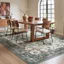8x10 Area Rugs for Living Room Machine Washable, Large Vintage Non Slip Carpet for Bedroom Dining Room, Boho Floral Distressed Aesthetic Nursery Rug Home Decor, Taupe