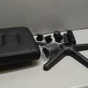 Footrest Stool Under Desk Adjustable Height Footrest Ottoman Ergonomic Foot Stool with Wheels 360 Rolling for Home Office (Black-1)