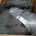 IASEAHK Chair Cushions for Dining Chairs, Seat Cushions for Kitchen Chairs, Indoor Seat Cushions with Ties, Tufted Foam Chair Pads, Non Slip Chair Cushions Set of 4, 15.5" x 15.5" x 4", Dark Grey