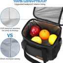 Femuar Reusable Lunch Box for Men/Women - Insulated Lunch Bag Leakproof Lunchbox for Work Office Picnic Beach - Freezable Lunch Cooler Bag with Adjustable Shoulder Strap - Black