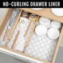 Shelf & Drawer Liner for Kitchen Cabinets, Non-Slip Non-Adhesive Shelf Paper Protect Dresser and Cupboard, Waterproof Drawer Mats for Bathroom, Easy Install (White Geometric 12" x 120")