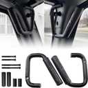 Front Grab Handle Kit Aluminum Alloy Grab Bar for 2007-2018 Jeep Wrangler JK JKU Rubicon Sport Sahara (Black)