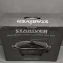 Stariver 6L Electric Hot Pot with Divider, 1300W, Dual-Flavor Pot for Two Broths, 5-Temp Control & Non-Stick Coating, Electric Pot for Shabu Shabu, Fondue, Perfect for Family Gatherings & Parties (Grey)