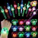 JOYIN 12 PCS Halloween LED Light Up Bracelets, Glow Flashing Wristband Fidget Toys for Kids Gift, Glow in the Dark Party Favors, Trick or Treats for Classroom Game Prizes, Goodie Bag Fillers