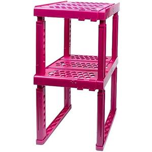 Locker Organizer Shelf， Adjustable Width and Height, Ideal Locker for School, Office, and Gym Lockers (Magenta 2 Pack)