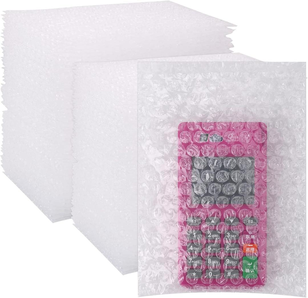 100Pcs Bubble Out Bags Pouches 5.12"x 7.10" Bubble Pouches Cushioning Packaging Bags, Double Walled Cushioning Bags Thickening Shockproof Foam Bags for Moving, Shipping, and Storage