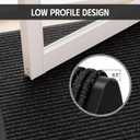 Front Door Mat 4' x 6', Low Profile Welcome Mat, Non-Slip Door Mat Outside Entrance, Resist Dirt Outdoor Mats, Heavy Duty Commercial Floor Mat for Entryway Indoor Outdoor, Black 1-Pack