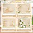Wesiti 48 Pcs Baptism Centerpiece First Communion Table Decoration 12 Wood Cross 12 Floral Hoop with Stand 24 Foam Rose with Stem for Baptism Baby Shower Wedding(Wood and White,Classic)