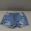 Weigou Women Jean Short Ripped Hot Shorts Comfy Stretchy Women Fringed Denim Shorts, Size S