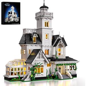 Magic House Building Set with LED Light, Owens House Blocks Toy, Creator Architecture Model Building Kit, Compatible with Lego Horror House, Home Office Decor Gift for Adults (1877PCS)