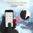 Winter Warm Gloves Men Women, Touch Screen Thermal Knit Wool Gloves with Fleece Lining for Outdoors (L/XL Adult, Black)