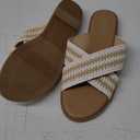 XOXO Women's Melly Flat Sandal (9, Off-white)