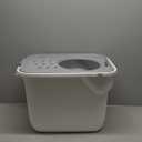 IRIS USA Cat Litter Box, Large Cat Box Enclosure, Top Entry with Litter Catching Lid, Enclosed with Scoop, White/Gray