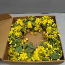 J'FLORU Artificial Spring Wreath 22 Inch Summer Wreaths for Front Door Yellow Daisy Wreath for Indoor Outdoor Home Decor and Easter Celebration