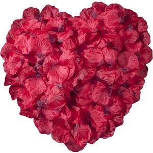 4 x CO-RODE 1200pcs Wedding Decoration Silk Dark Red and Burgundy Rose Petals, Artificial Flowers(Burgundy)