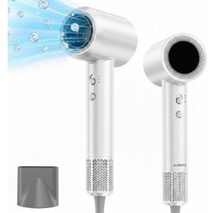 Hair Dryer, 150000 RPM Professional High Speed Blow Dryer, Negative Ionic Hair Dryer for Fast Drying, Low Noise with Magnetic Nozzle for Home Travel Valentine's Day Gift Ideas for Women Men (White)